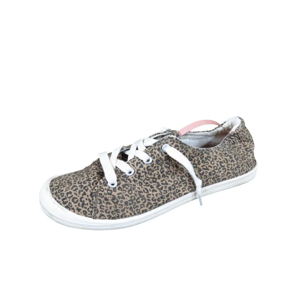 Mad Love Lennie Womens Fashion Sneaker Size 9 Daily Wear Leopard Print Canvas
